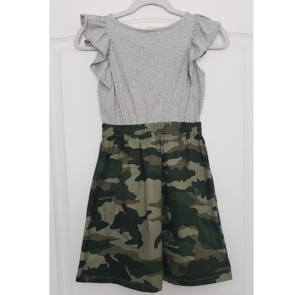 Crewcuts Camouflage Skirt Gray T-shirt Dress Girl Size 12 Casual Gorpcore Grunge - Picture 1 of 4